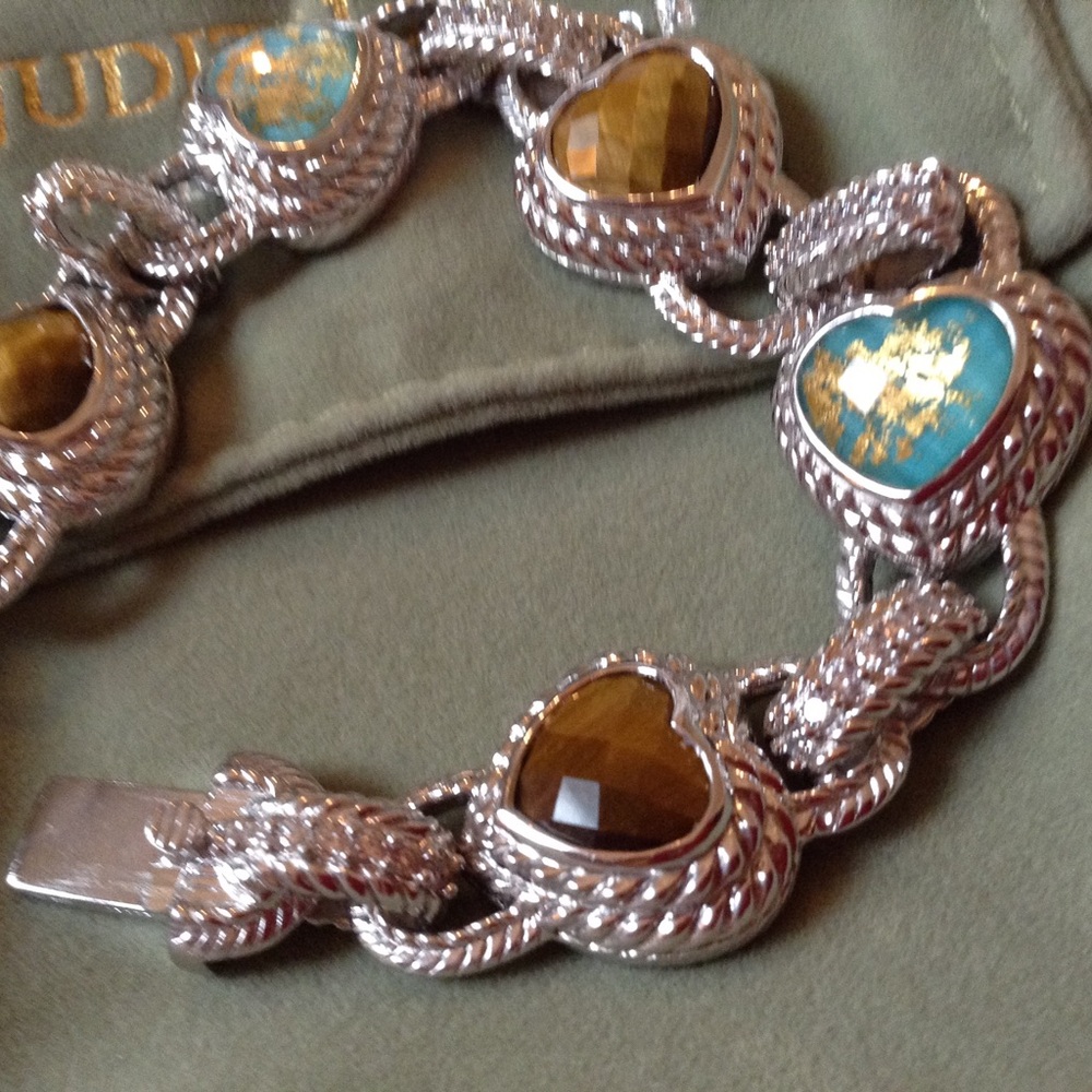 NWOT Rare Judith Ripka Silver Gemstone & Diamoniqe Bracelet - Picture 14 of 16